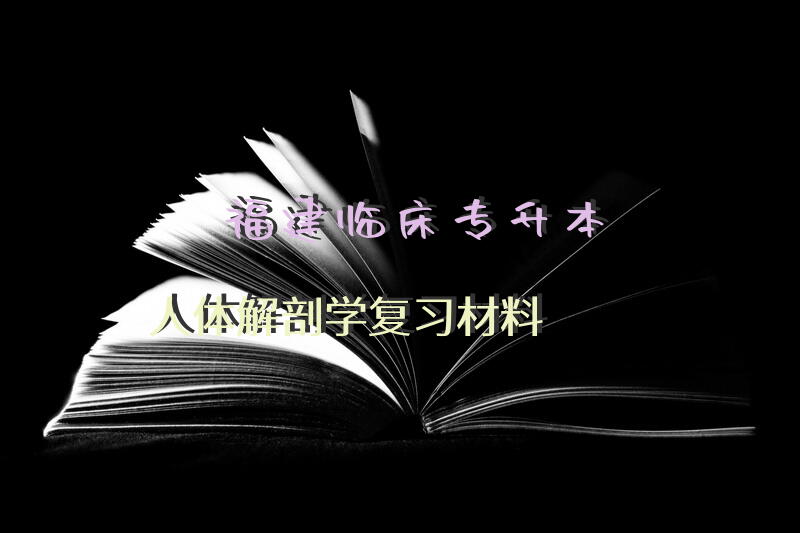 福建临床专升本人体解剖学复习材料