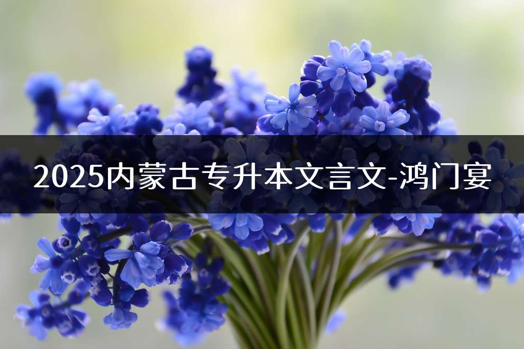 2025内蒙古专升本文言文-鸿门宴