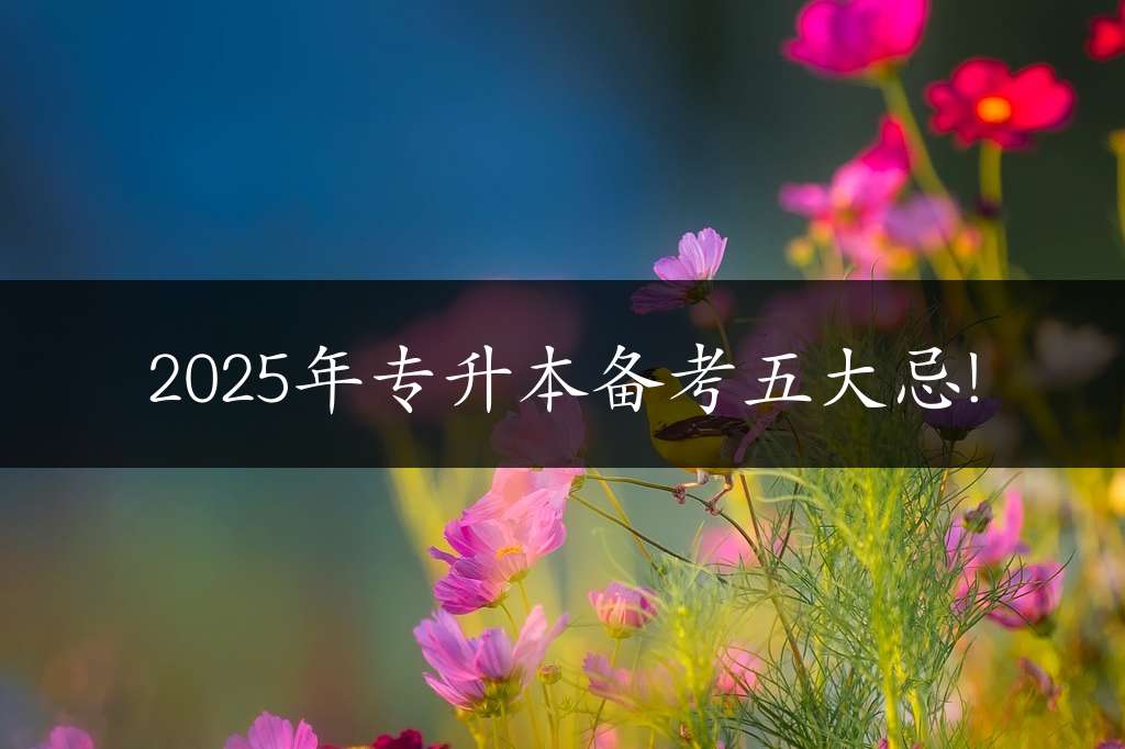 2025年专升本备考五大忌!