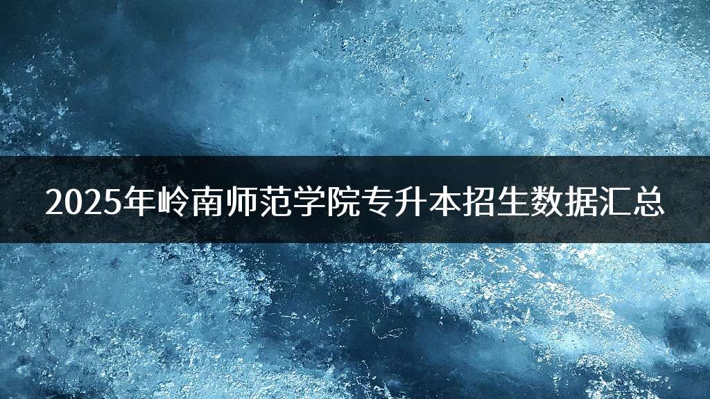 2025年岭南师范学院专升本招生数据汇总