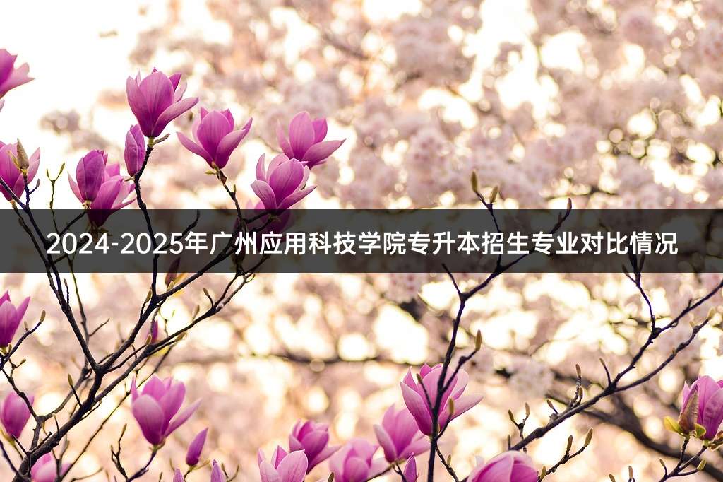 2024-2025年广州应用科技学院专升本招生专业对比情况