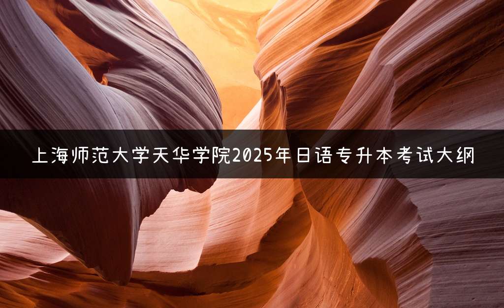 上海师范大学天华学院2025年日语专升本考试大纲