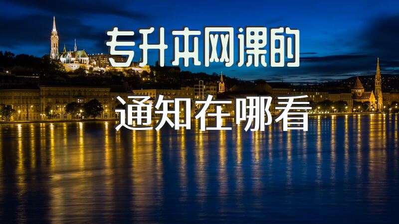 专升本网课的通知在哪看