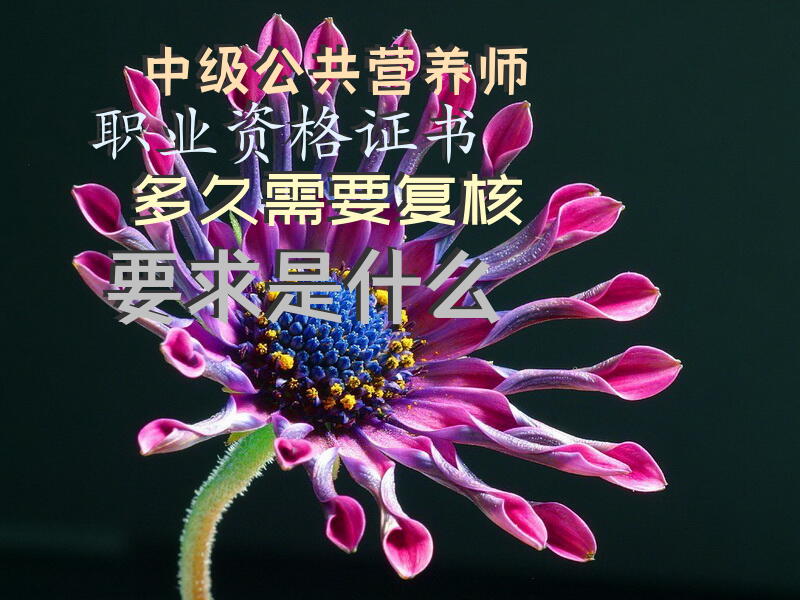 中级公共营养师职业资格证书多久需要复核要求是什么