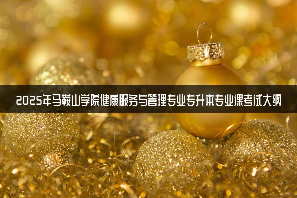 2025年马鞍山学院健康服务与管理专业专升本专业课考试大纲