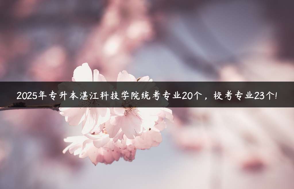 2025年专升本湛江科技学院统考专业20个，校考专业23个!