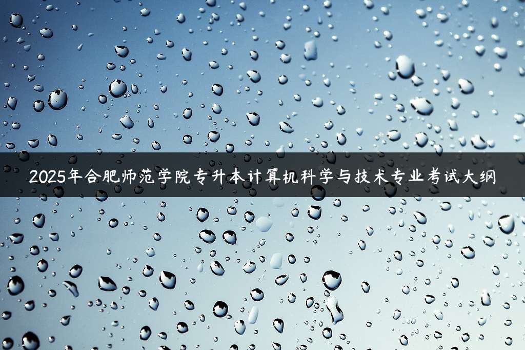 2025年合肥师范学院专升本计算机科学与技术专业考试大纲