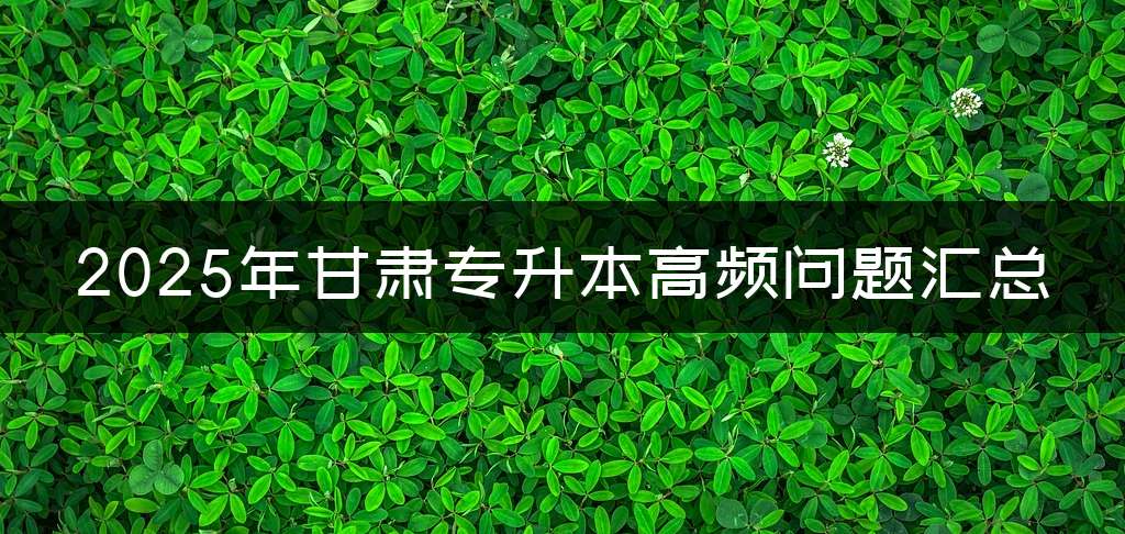 2025年甘肃专升本高频问题汇总