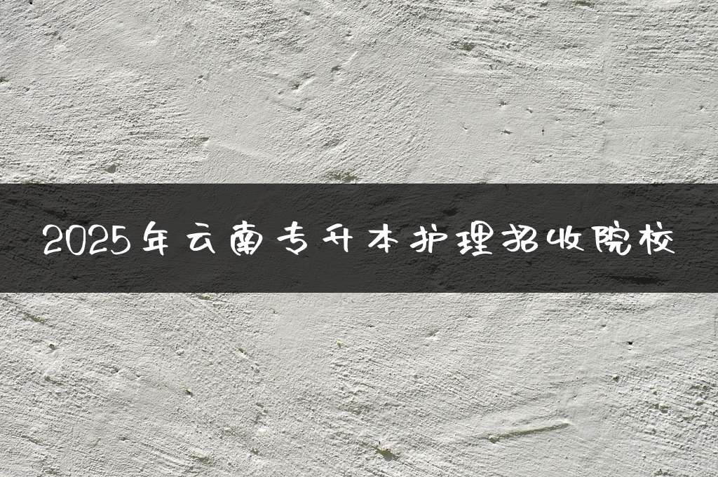 2025年云南专升本护理招收院校