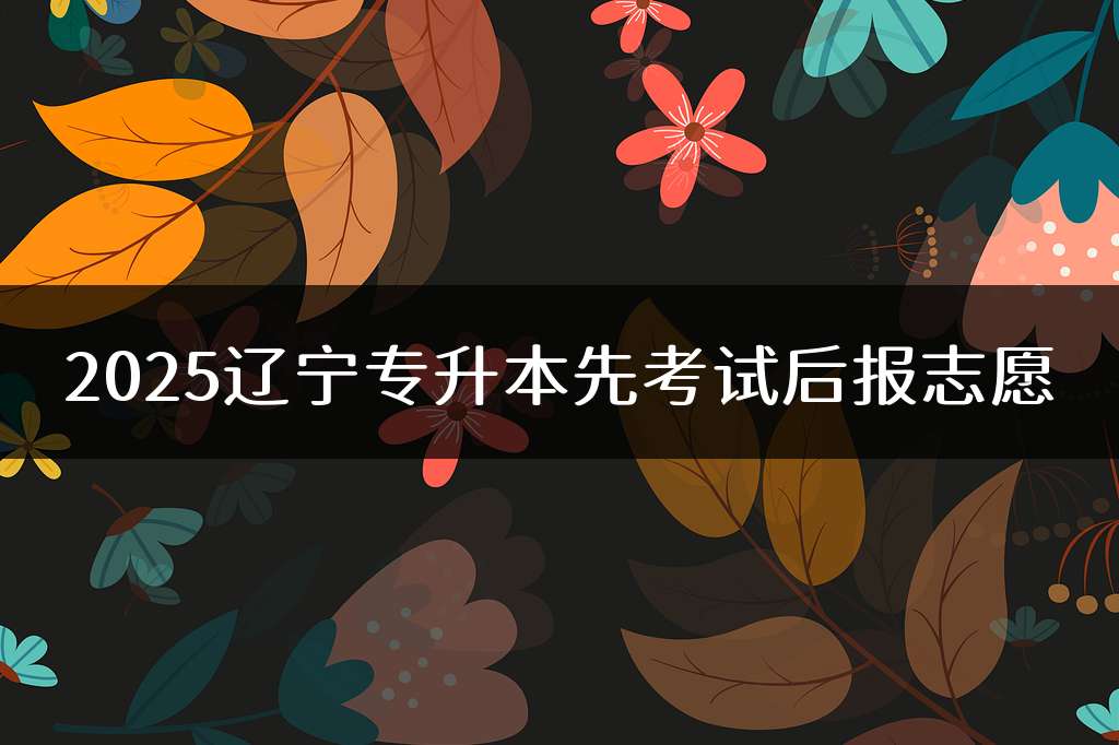 2025辽宁专升本先考试后报志愿