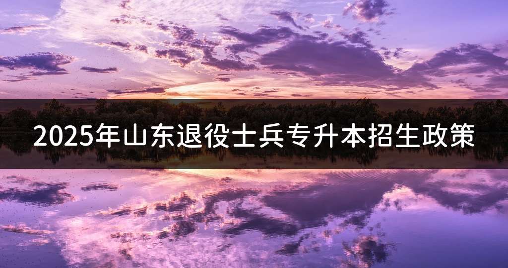 2025年山东退役士兵专升本招生政策