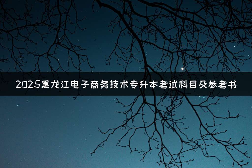 2025黑龙江电子商务技术专升本考试科目及参考书