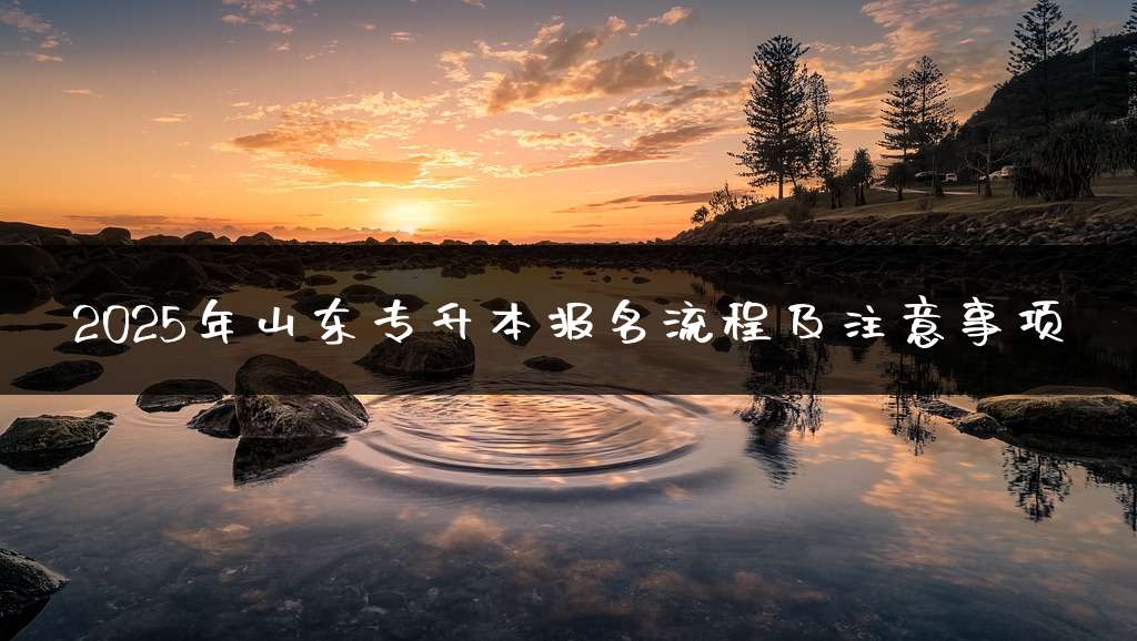 2025年山东专升本报名流程及注意事项