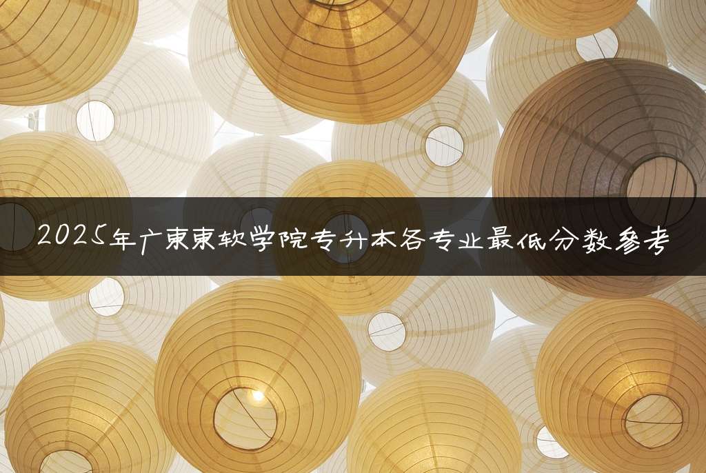 2025年广东东软学院专升本各专业最低分数参考