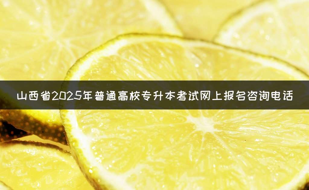 山西省2025年普通高校专升本考试网上报名咨询电话
