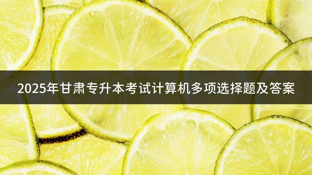 2025年甘肃专升本考试计算机多项选择题及答案