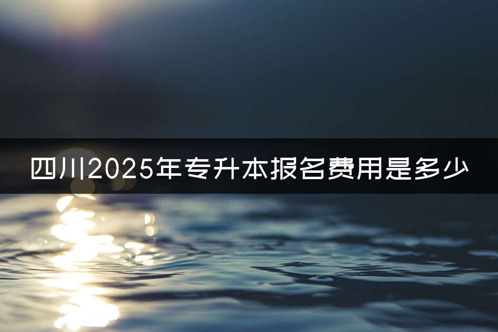 四川2025年专升本报名费用是多少
