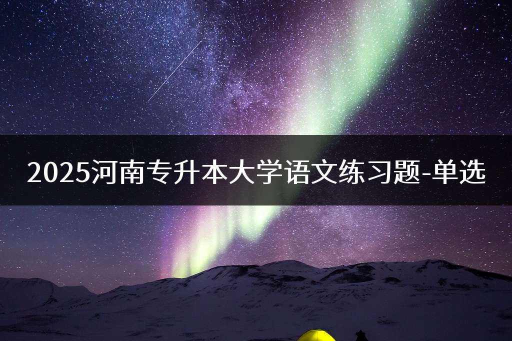 2025河南专升本大学语文练习题-单选