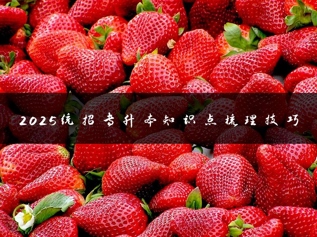 2025统招专升本知识点梳理技巧