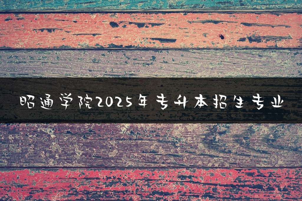 昭通学院2025年专升本招生专业