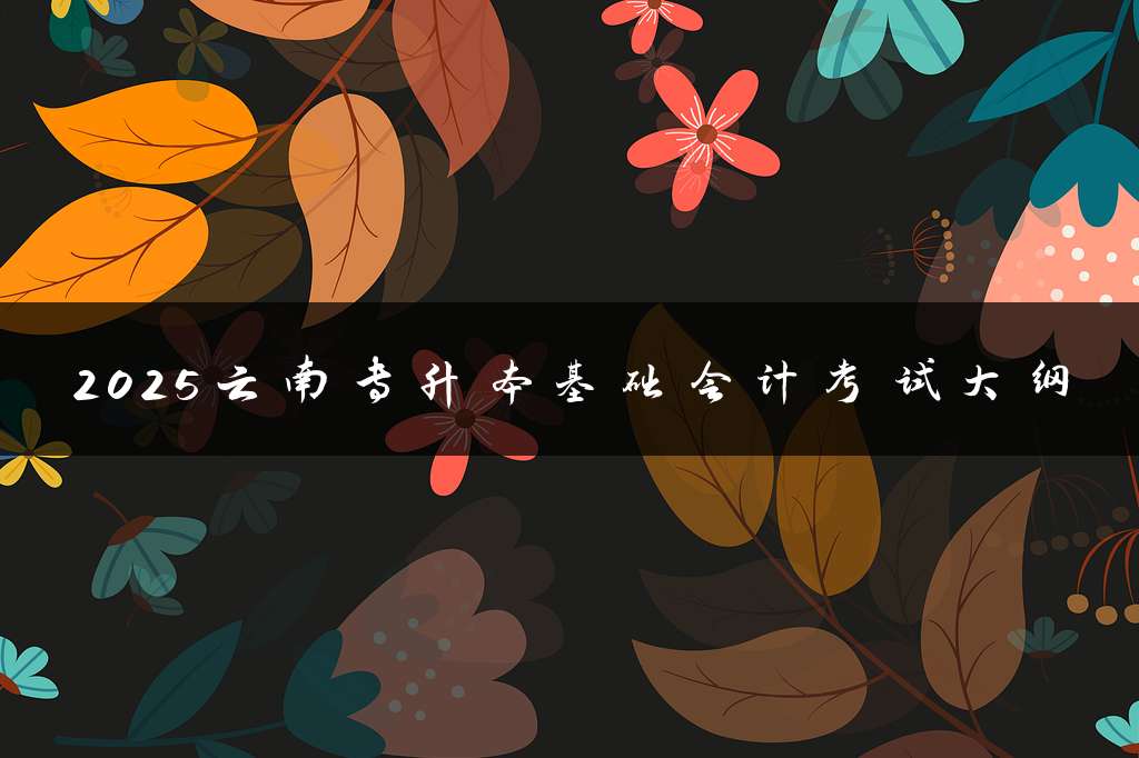 2025云南专升本基础会计考试大纲