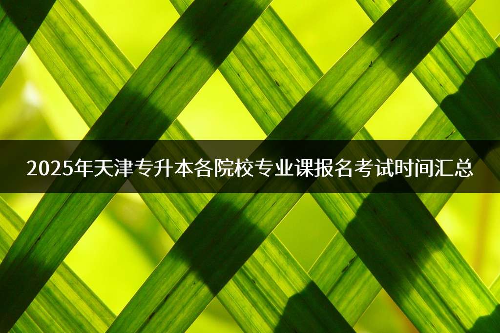 2025年天津专升本各院校专业课报名考试时间汇总