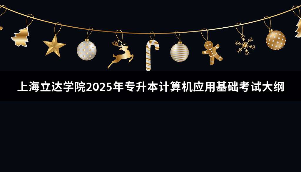 上海立达学院2025年专升本计算机应用基础考试大纲