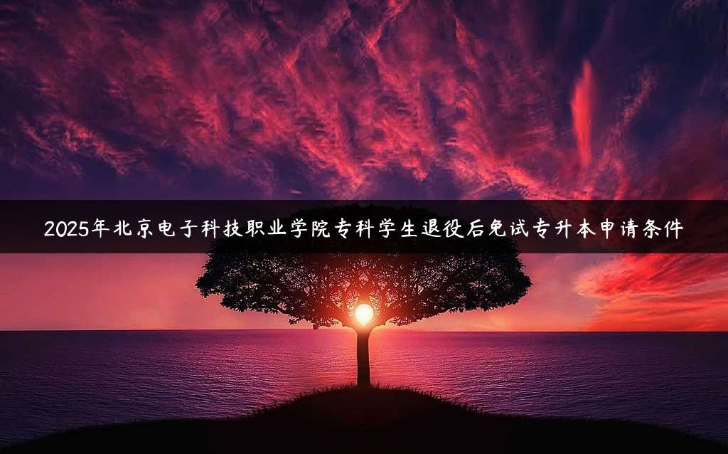 2025年北京电子科技职业学院专科学生退役后免试专升本申请条件