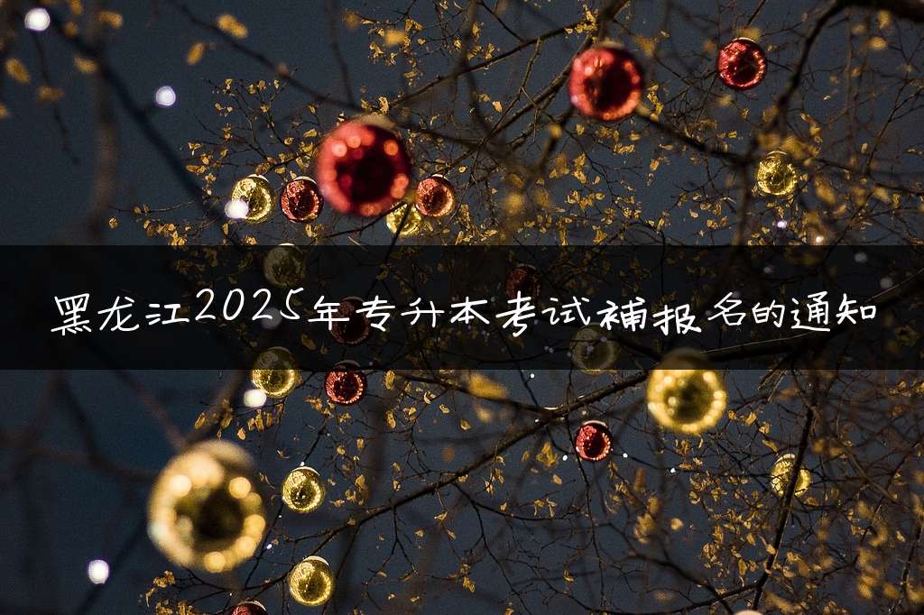 黑龙江2025年专升本考试补报名的通知