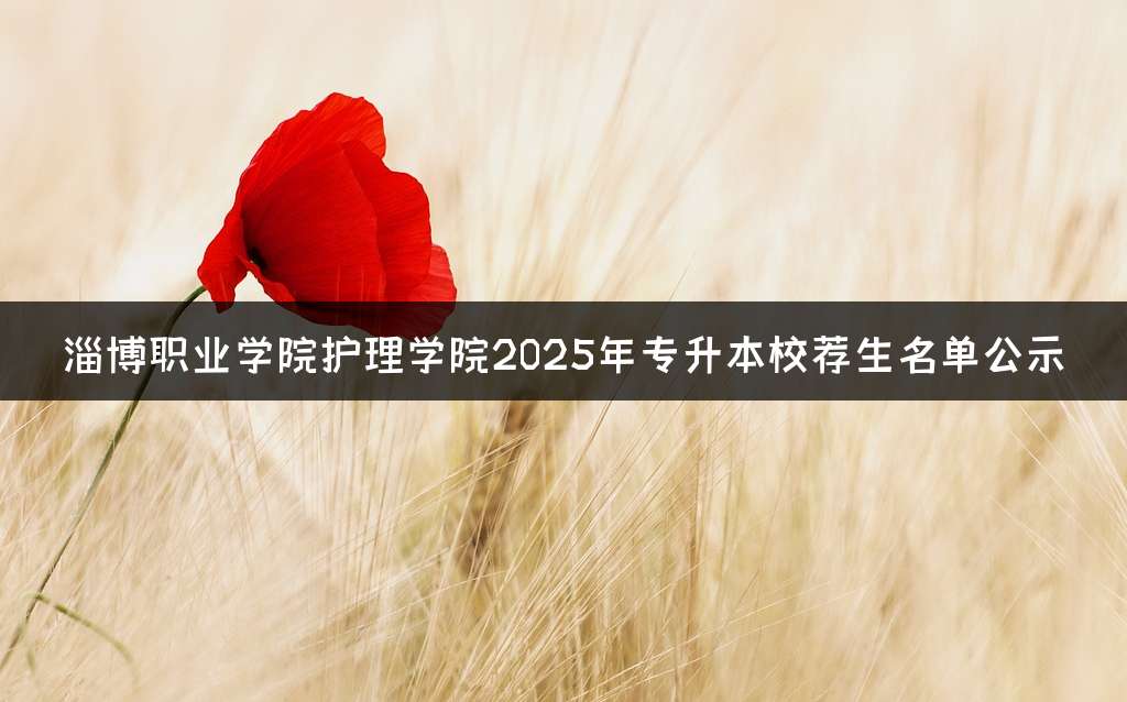 淄博职业学院护理学院2025年专升本校荐生名单公示