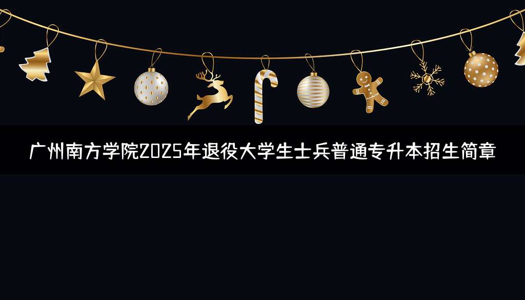 广州南方学院2025年退役大学生士兵普通专升本招生简章