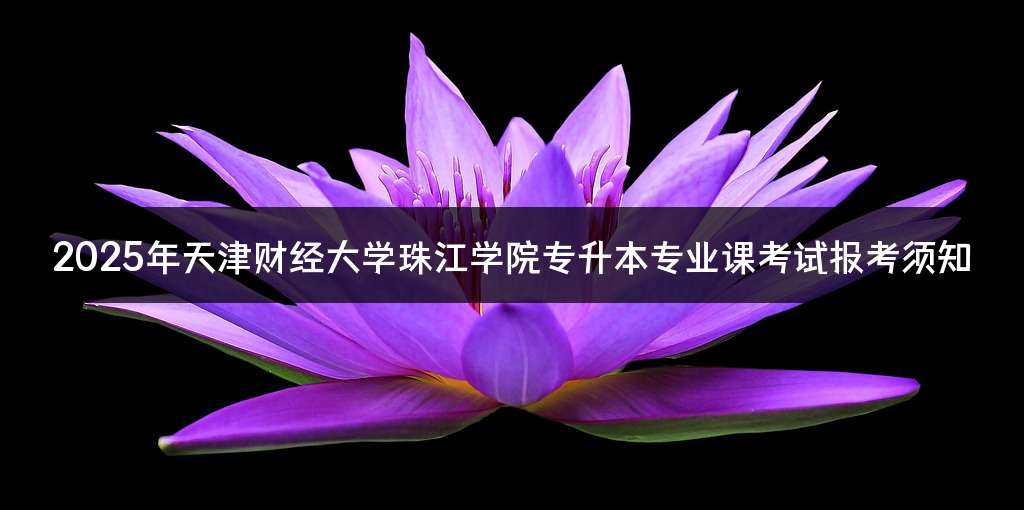 2025年天津财经大学珠江学院专升本专业课考试报考须知