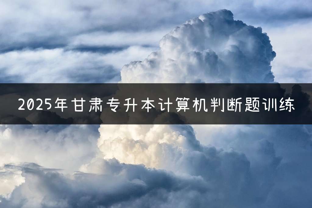 2025年甘肃专升本计算机判断题训练