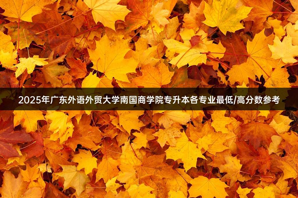 2025年广东外语外贸大学南国商学院专升本各专业最低/高分数参考