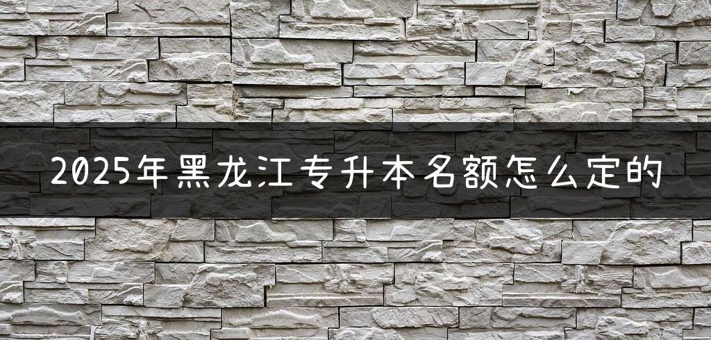 2025年黑龙江专升本名额怎么定的