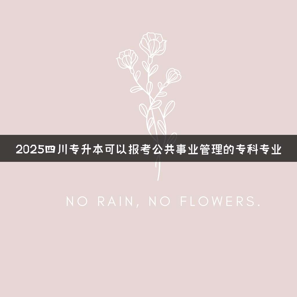 2025四川专升本可以报考公共事业管理的专科专业