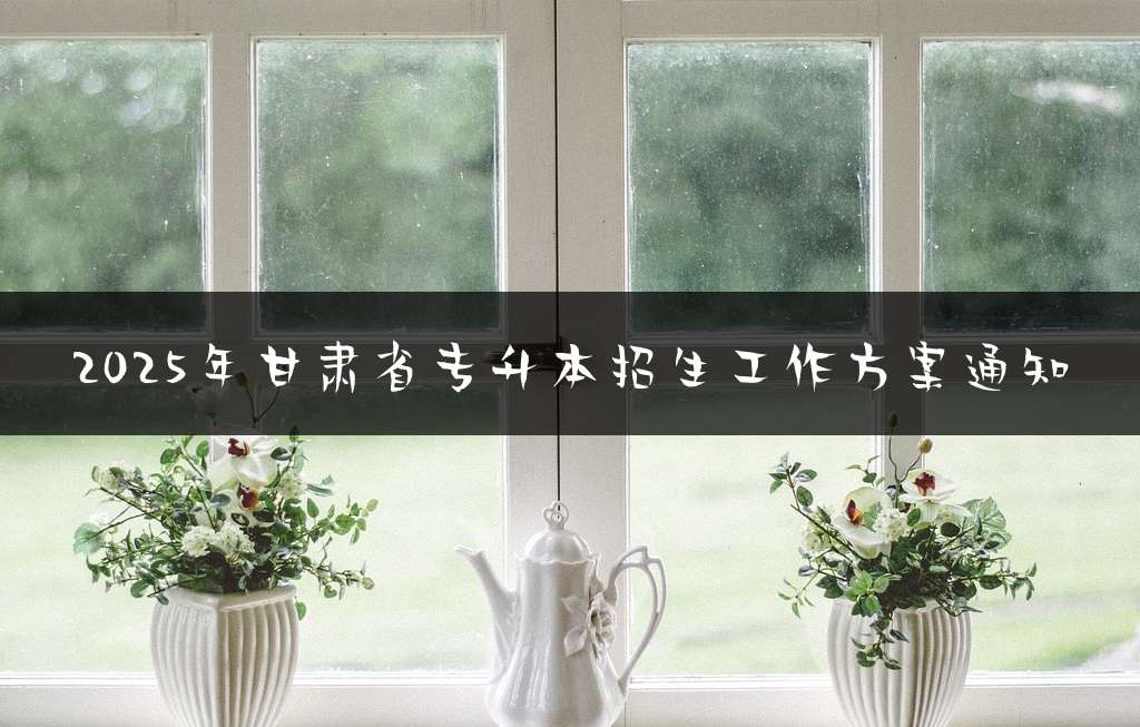 2025年甘肃省专升本招生工作方案通知