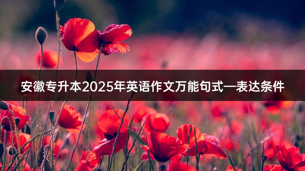 安徽专升本2025年英语作文万能句式—表达条件