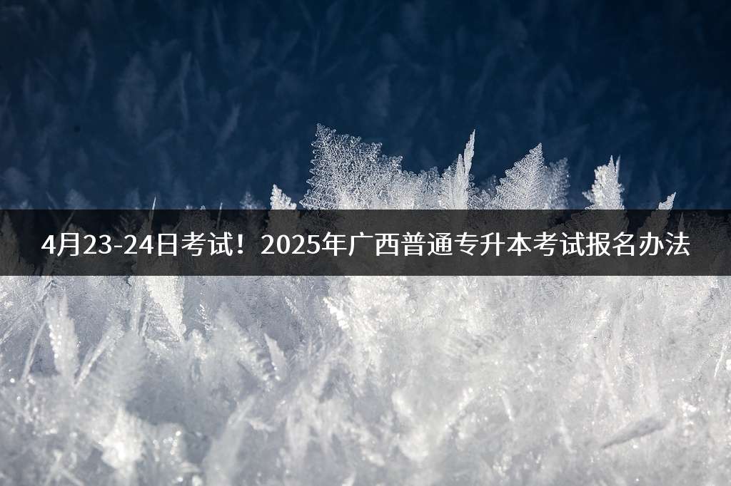 4月23-24日考试！2025年广西普通专升本考试报名办法