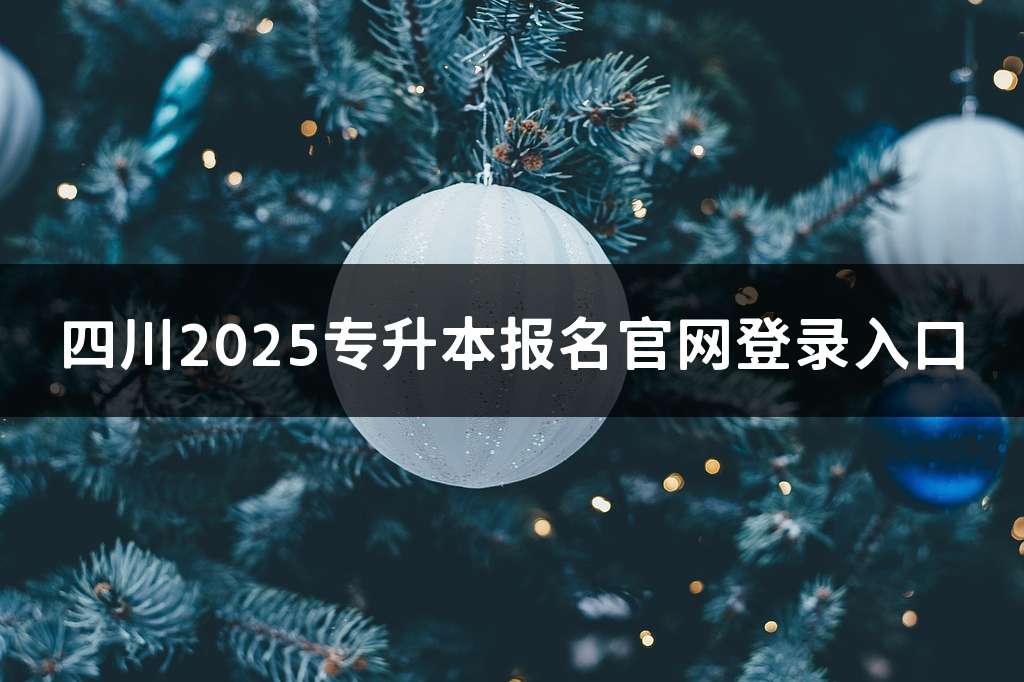四川2025专升本报名官网登录入口