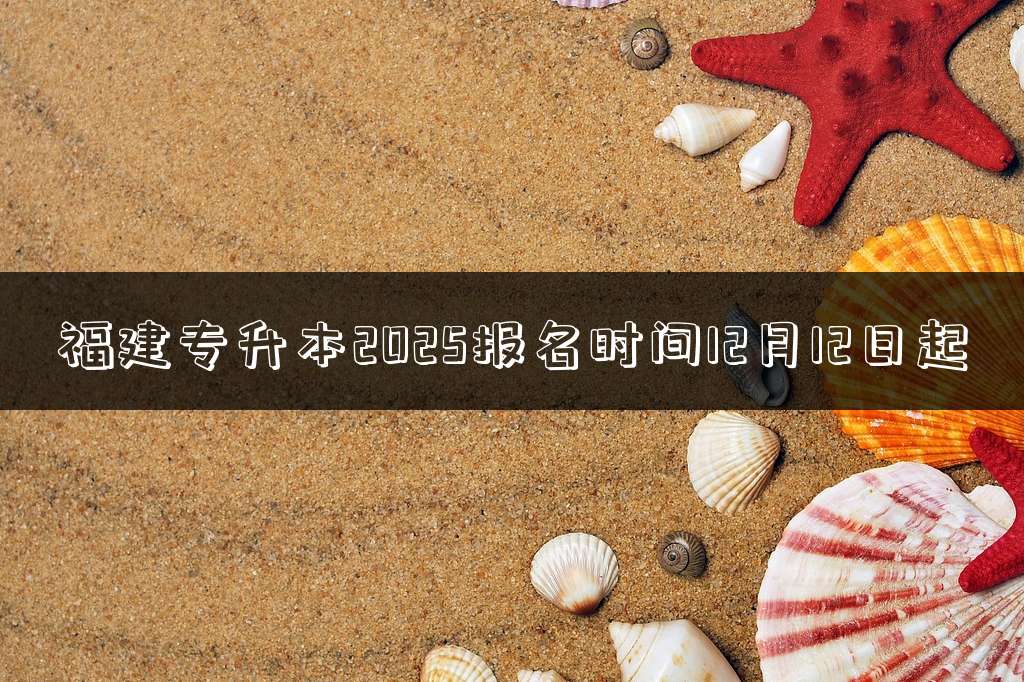 福建专升本2025报名时间12月12日起