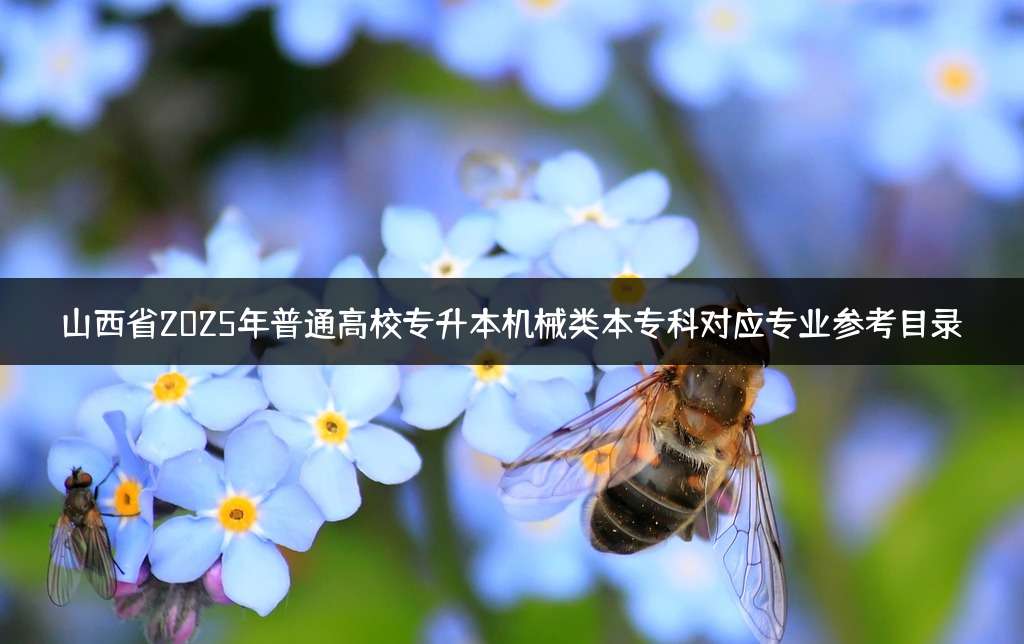 山西省2025年普通高校专升本机械类本专科对应专业参考目录