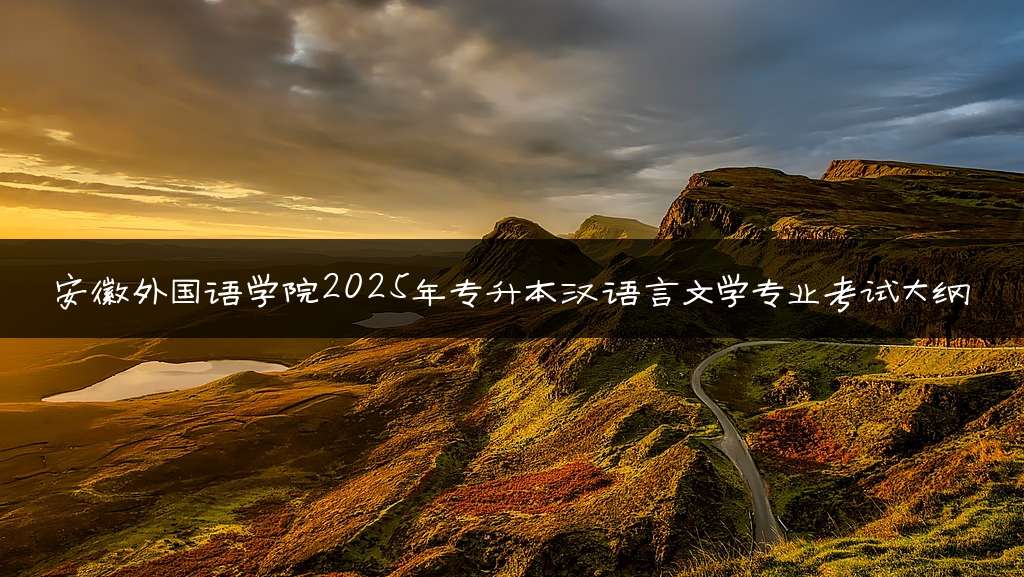 安徽外国语学院2025年专升本汉语言文学专业考试大纲