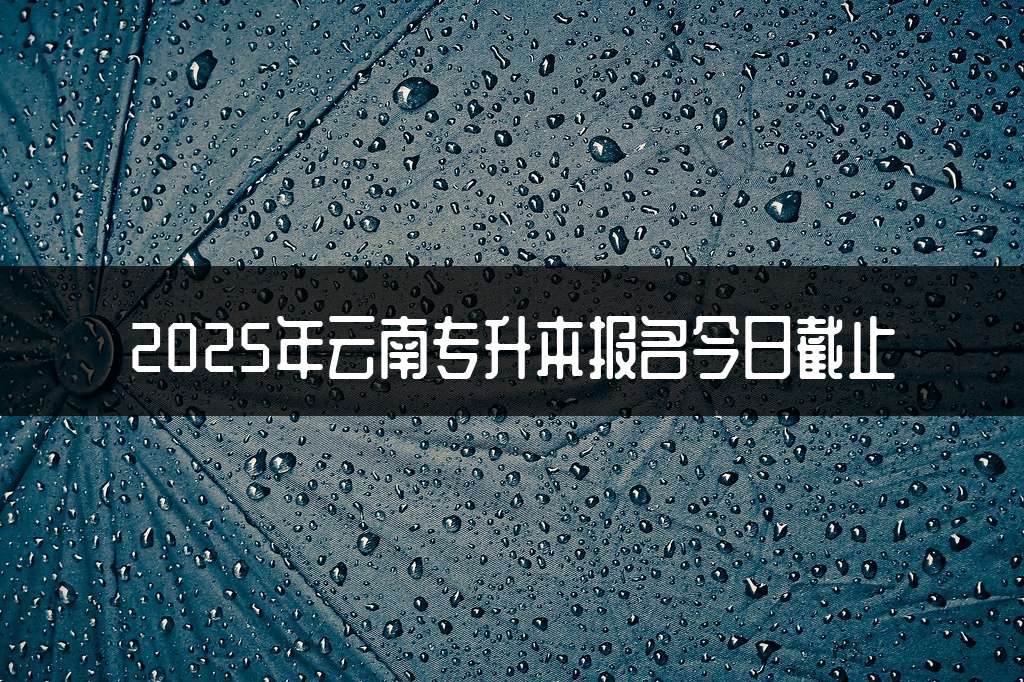 2025年云南专升本报名今日截止