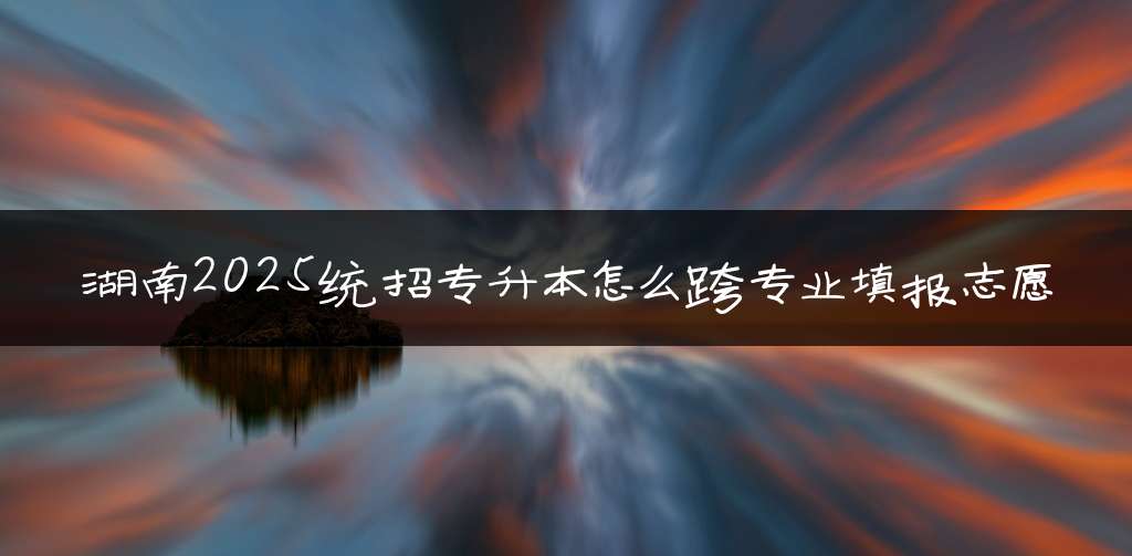 湖南2025统招专升本怎么跨专业填报志愿