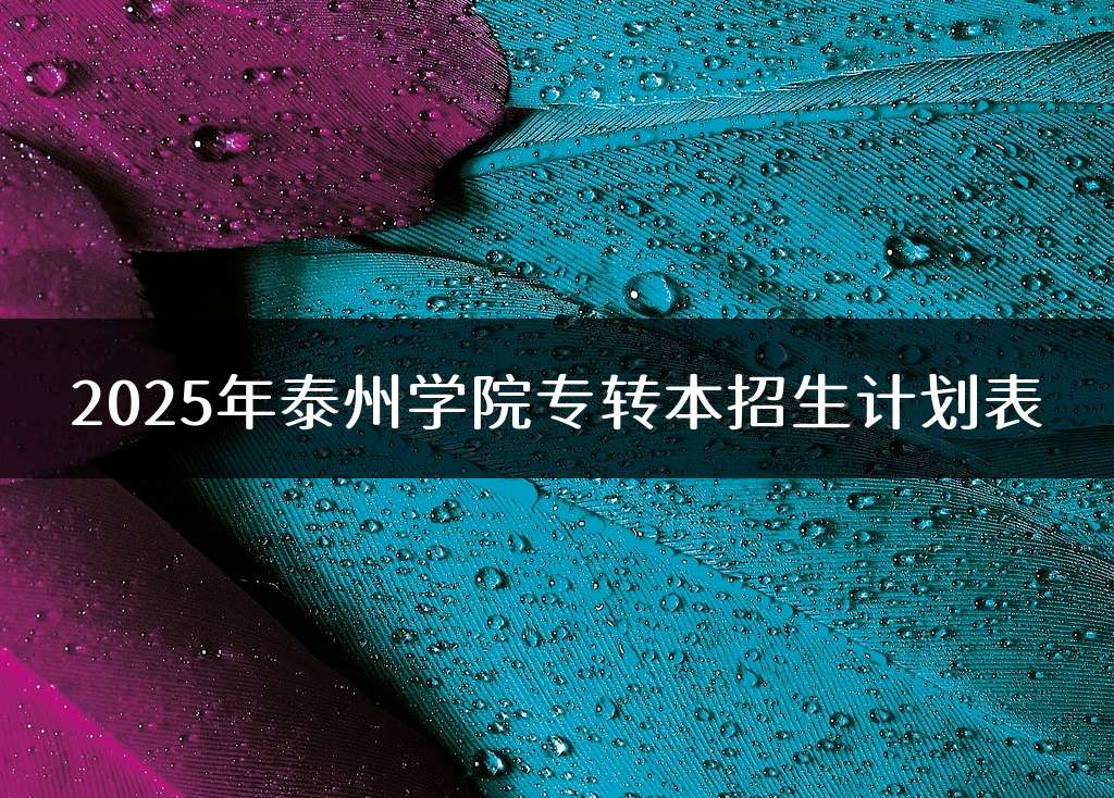 2025年泰州学院专转本招生计划表