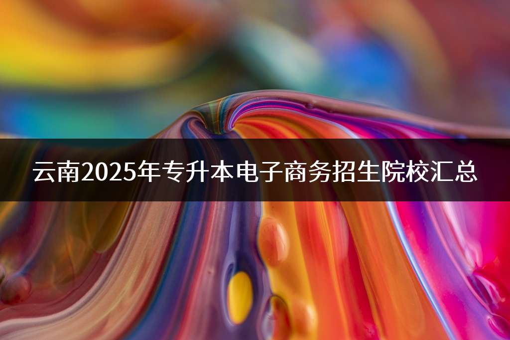 云南2025年专升本电子商务招生院校汇总
