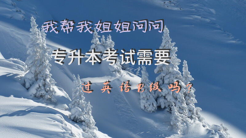 我帮我姐姐问问。专升本考试需要过英语B级吗？