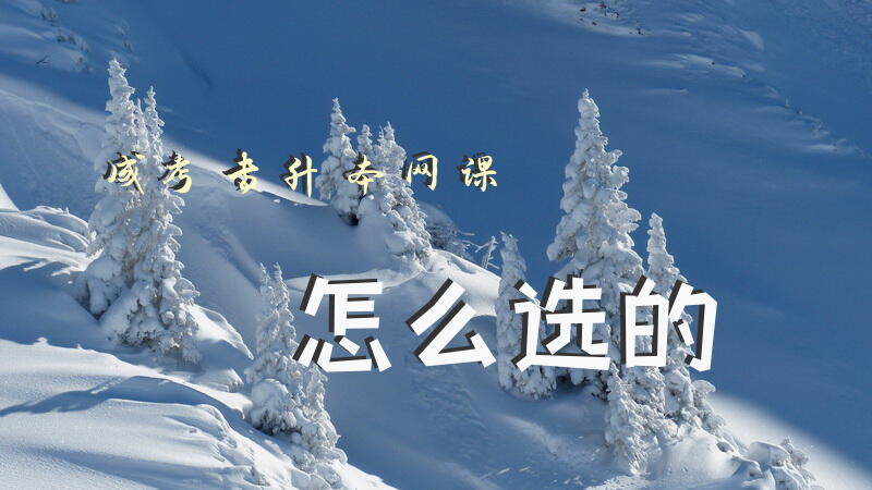 成考专升本网课怎么选的