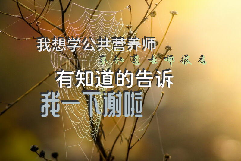 我想学公共营养师不知道去哪报名，有知道的告诉我一下，谢啦